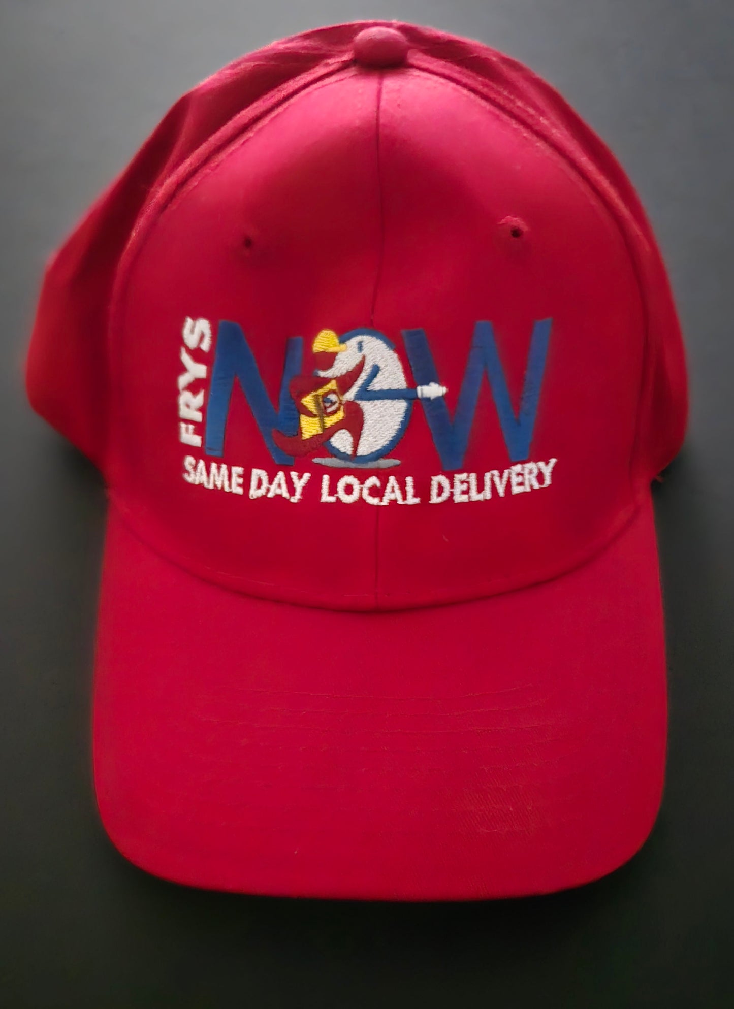 Fry's Electronics "NOW" Delivery Baseball/Golf Cap - Red