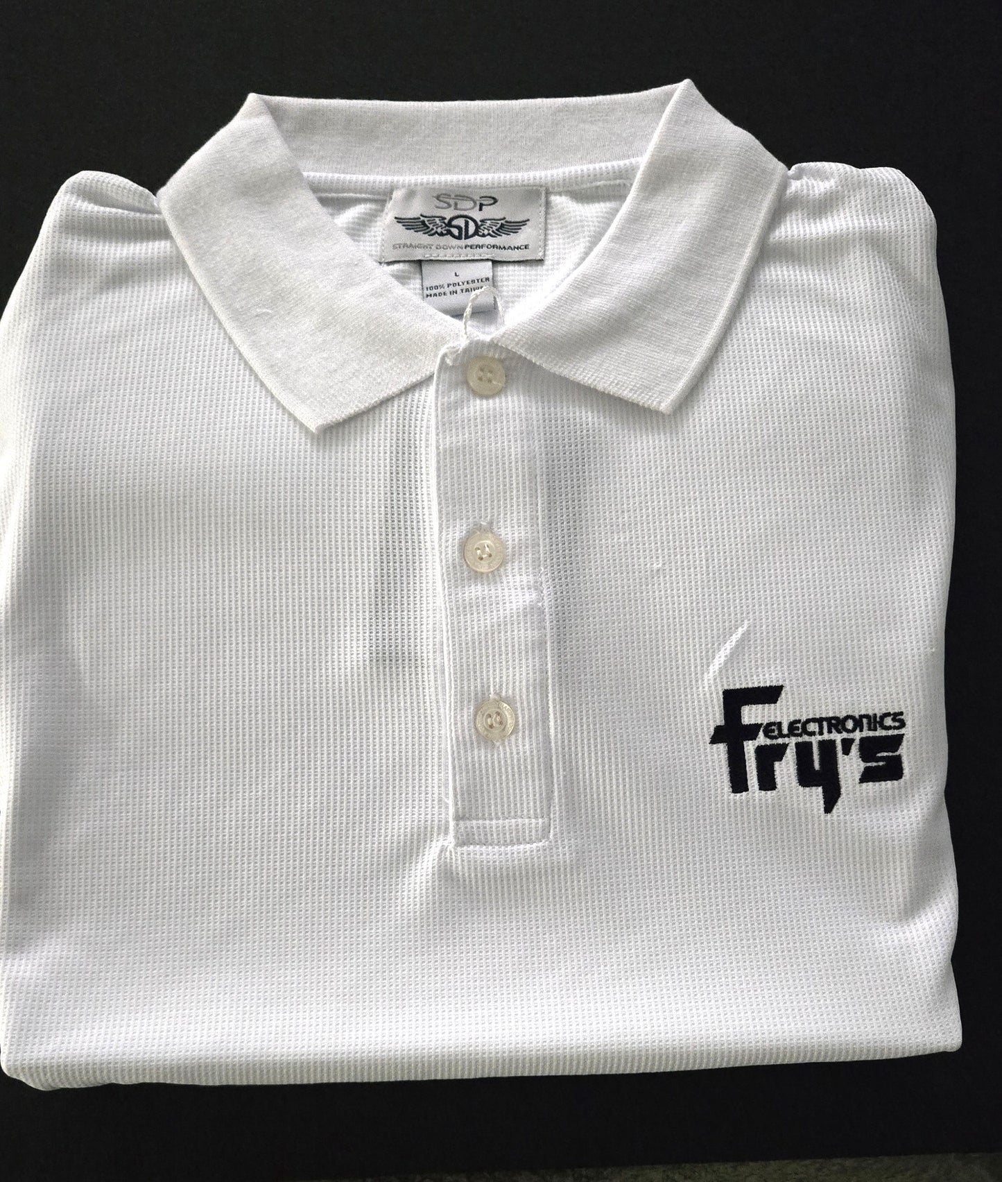 Fry's Electronics Long Sleeve Polo Shirt - White