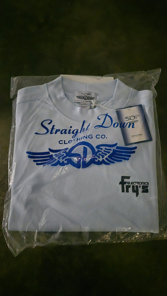 Fry's Electronics Sky Blue Short Sleeve Breathable T-Shirt