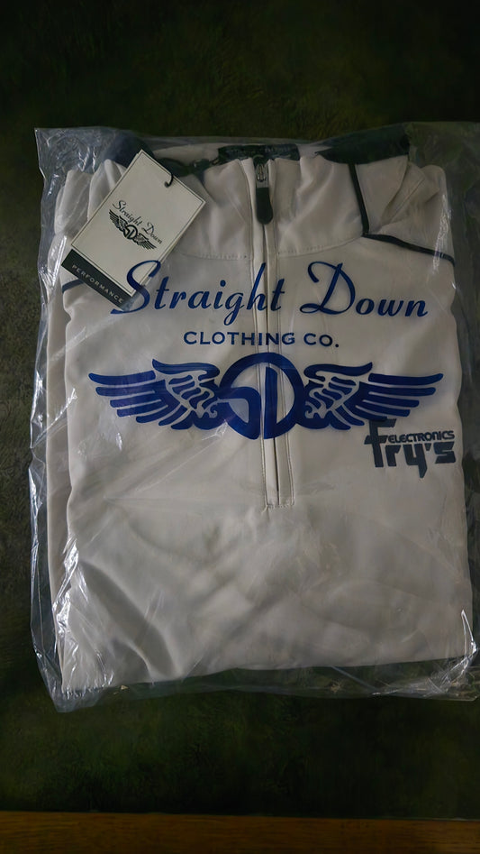 Fry's Electronics Long Sleeve 1/4 zip Pullover - Beige
