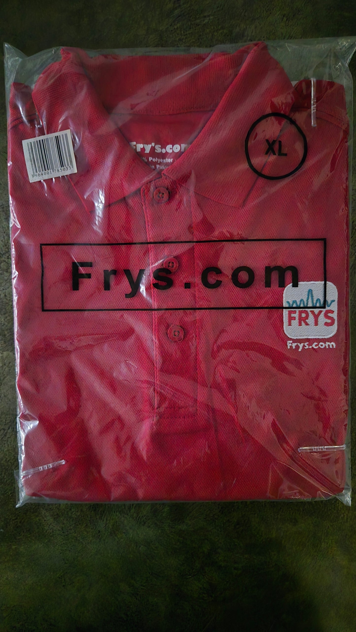 Fry's Electronics Frys.com Short Sleeve Polo in Red