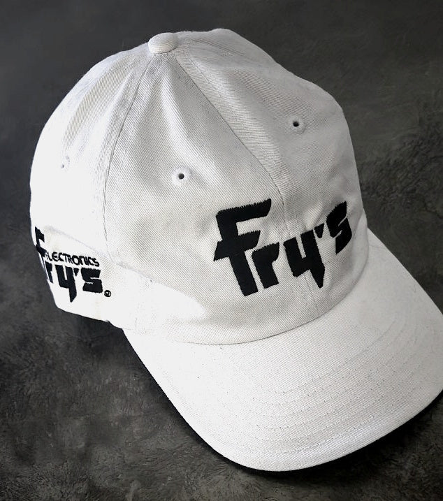 Fry's Electronics Adjustable Baseball/Golf Cap - White, Black lettering