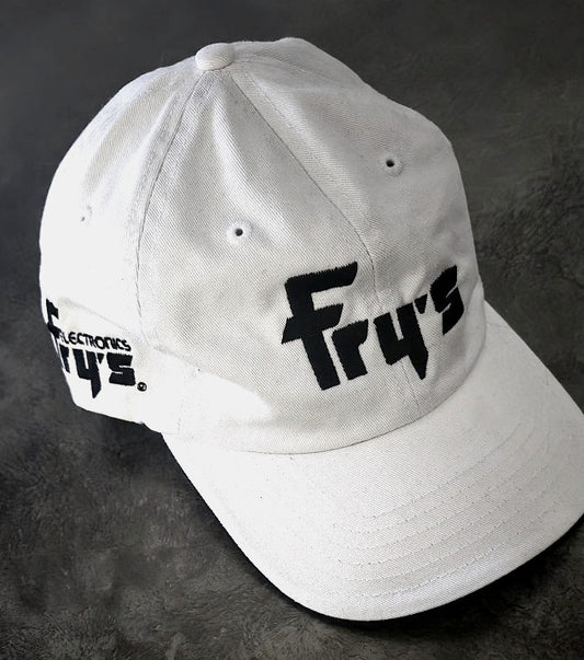 Fry's Electronics Adjustable Baseball/Golf Cap - White, Black lettering