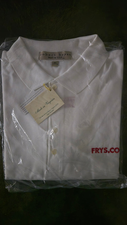 Frys.com White Short Sleeve Polo Shirt