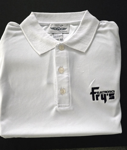 Fry's Electronics Long Sleeve Polo Shirt - White